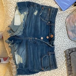 American Eagle Super Stretch button-up jean shorts